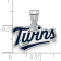 Rhodium Over Sterling Silver MLB Minnesota Twins LogoArt Enameled Pendant