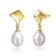 Pear Shape Freshwater Pearl Geometric Drop Earrings In 14K Gold Over
Sterling Silver