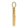 14K Yellow Gold Diamond Letter V Initial Pendant