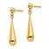 14K Yellow Gold Teardrop Dangle Post Earrings