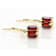 Garnet Geometric Dangle Earrings In 18K Gold Over Sterling Silver 3.40ctw