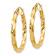 14k Yellow Gold Polished 1 3/16" Twisted Hoop Earrings