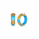 14K Yellow Gold Over Sterling Silver Mini Gold Leaf Acrylic Hoops in
Turquoise Color