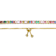 Multi-Color CZ Bolo Bracelet In 14K Gold Over Brass