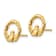 14K Yellow Gold Textured Claddagh Stud Earrings
