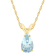 8x5mm Pear Shape Aquamarine 14k Yellow Gold Pendant With Chain