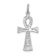 Rhodium Over 14k White Gold Brushed and Textured Ankh Cross Pendant