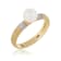 6-6.5mm White Cultured Freshwater Pearl 14K Yellow Gold Ring