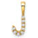 14K Yellow Gold Lab Grown Diamond Letter J Initial Pendant