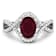 1.74ctw Red Ruby and Diamond 14K White Gold Halo Ring