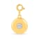 Round Diamond Simulant 18K Yellow Gold Over Sterling Silver Circle April
Birthstone Charm