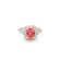 1.78 Cts Rhodochrosite and 0.58 Cts White Diamond Ring in 14K WG