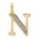 14K Yellow Gold Diamond Letter N Initial Pendant