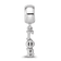 Rhodium Over Sterling Silver LogoArt Gamma Phi Beta Vertical Letters Bead
