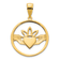 14k Yellow Gold Claddagh Circle Pendant
