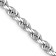 Rhodium Over 14k White Gold 4mm Solid Diamond-Cut Quadruple Rope 24 Inch Chain