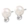 Sterling Silver 10-11mm Freshwater Cultured Button Pearl with White
Topaz Earrings