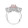 Morganite Cubic Zirconia, Rhodium Plated over Sterling Silver Halo Ring