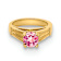 14k Yellow Gold 3D Ring with October Birthstone Light Pink Cubic
Zirconia Charm