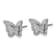 Rhodium Over Sterling Silver Polished Cubic Zirconia Butterfly Post Earrings