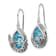 Rhodium Over Sterling Silver Crystal Mermaid Tail Dangle Earrings
