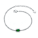 Emerald Color CZ Statement Bracelet In Sterling Silver