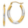 14k Yellow Gold and Rhodium Over 14k Yellow Gold Textured 1" Oval
Hoop Earrings