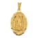 14K Yellow Gold Polished Diamond-cut Lady Of Guadalupe Oval Pendant