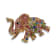 Gold Tone Multi Color Crystal Elephant Keychain