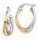 14k Yellow Gold and 14k White Gold 15/16" Diamond-Cut Hoop Earrings