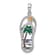 Rhodium Over Sterling Silver Textured Enamel Palm Tree Flip-flop Pendant