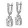 Rhodium Over Sterling Silver Fancy Cubic Zirconia Hinged Dangle Earrings
