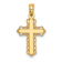 14k Yellow Gold Budded Cross Charm