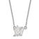 Rhodium Over Sterling Silver MLB LogoArt Miami Marlins Small Pendant Necklace