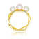 Pear Shape Freshwater Pearl Geometric Band Ring In 14K Gold Over
Sterling Silver