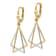14K Two-tone Gold Triangles Dangle Earrings