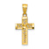 14k Yellow Gold Diamond-Cut and Textured Cross with X Center Pendant
