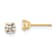 14K Yellow Gold 4mm Round Cubic Zirconia Basket Set Stud Earrings