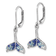 Rhodium Over Sterling Silver Polished Crystal Whale Tail Dangle Earrings