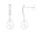 7-8mm White Cultured Freshwater Pearl and Cubic Zirconia Rhodium Over
Sterling Silver Earrings