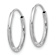Rhodium Over 14k White Gold Diamond-Cut and Satin 9/16" Endless
Hoop Earrings