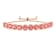 Lab Created Peach Padparadscha Sapphire 18K Rose Gold Over Sterling
Silver Halo Tennis Bracelet