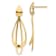 14K Yellow Gold Polished and Brushed Post Dangle Earrings