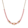 Yellow Base Metal Graduated Pink Multi Bead Necklace 16 inch Adj.