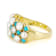 Turquoise And Cultured Seed Pearl Band Ring In 18K Gold Over Sterling Silver