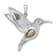 Rhodium Over Sterling Silver Polished Crystal Hummingbird Pendant