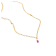 Lab Created Pink Sapphire 18K Yellow Gold Over Sterling Silver Baguette
Birthstone Charm