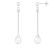 White Cultured Freshwater Pearl Rhodium Over Sterling Silver 7-8mm Drop Earrings