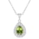 8x5mm Pear Shape Peridot and White Topaz Accent Rhodium Over Sterling
Silver Halo Pendant w/Chain