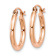 14k Rose Gold Polished 9/16" Tube Hoop Earrings